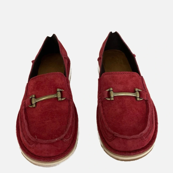 Ariat Bit Cruiser Women’s Suede Loafer Horse Bit Hardware Size 6.5 B Red - Picture 2 of 11